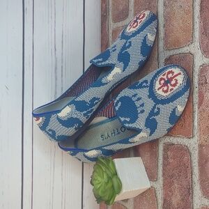 Rothys Flat Loafer Moroccan Teal Blue Round Toe Slip on Shoes Retired and RARE 7